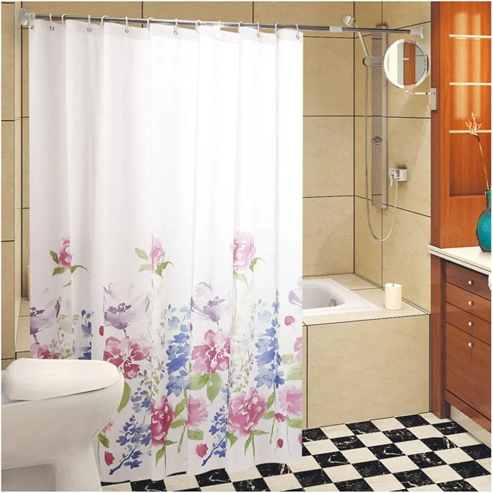 TENDA PER DOCCIA BAGNO STAMPA GARDEN FIORI FLOREALE 180X200CM CON 12 GANCI 87569