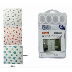 TENDA PER DOCCIA VARIE FANTASIE IMPERMEABILE 180X180CM CON 12 ANELLI BAGNO 59825