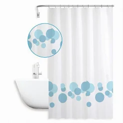 TENDA PER DOCCIA VASCA BAGNO DESIGN CON CERCHI BICOLORE 180X200CM 12 GANCI 87599