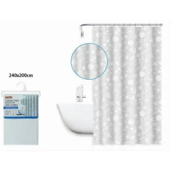 TENDA PER DOCCIA VASCA BAGNO DESIGN STILE MARINO 240 X 200CM CON 12 ANELLI 87588