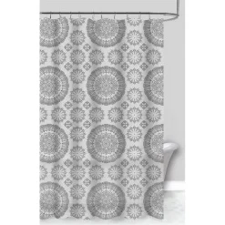TENDA PER DOCCIA VASCA DA BAGNO DESIGN A MANDALA 180 X 200CM CON 12 ANELLI 87589