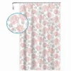 TENDA PER DOCCIA VASCA DA BAGNO 12 GANCI STAMPA FIORI ROSA GRIGI 180X200CM 87575
