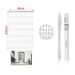 TENDA PER PORTA FILI CON PERLINE TRASPARENTI SUPPORTO 90X200CM MOSCHIERA 2002911