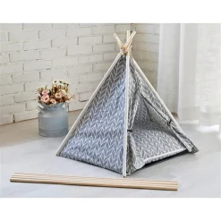 TENDA PORTATILE PER ANIMALI DOMESTICI CANI GATTI CASA TEEPEE LAVABILE 60X60X90CM
