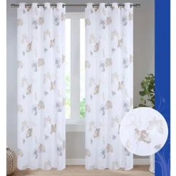 TENDA TULLIA PANNELLO SINGOLO CON 8 BORCHIE PORTA FINESTRA BASTONE 140X280 CM