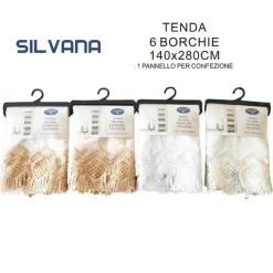 TENDA VELIA SILVANA PANNELLO SINGOLO 6 BORCHIE PORTA FINESTRA BASTONE 140X280 CM