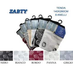 TENDA ZABTY CUORI PANNELLO SINGOLO 8 BORCHIE PORTA FINESTRA BASTONE 140X280 CM