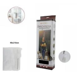TENDA ZANZARIERA PORTE BALCONI INSETTI ZANZARE MAGNETICA BIANCA 90 X 210 CM