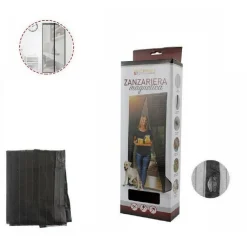 TENDA ZANZARIERA PORTE BALCONI INSETTI ZANZARE MAGNETICA NERA 90 X 210 CM