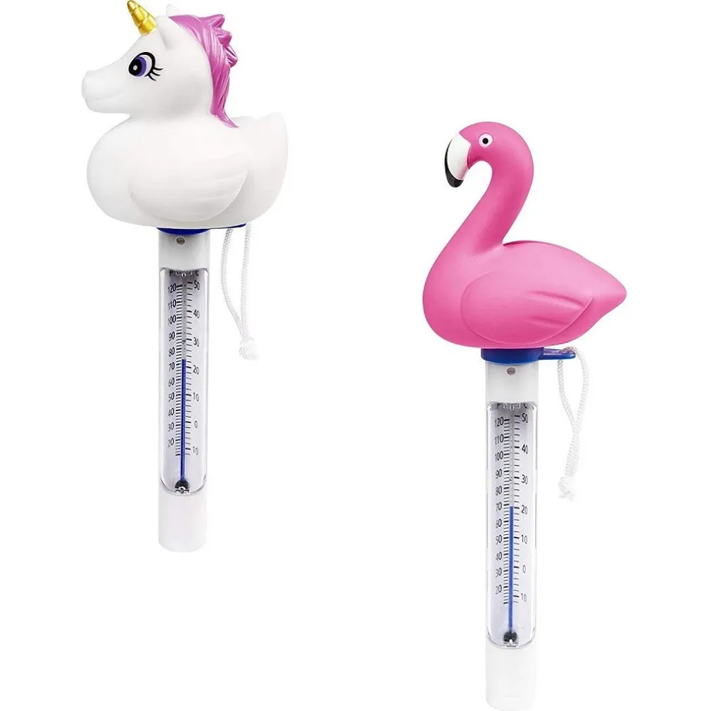 TERMOMETRO GALLEGGIANTE PER PISCINA FORME FENICOTTERO UNICORNO CON CORDA 58595