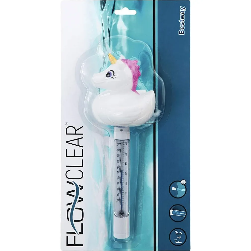 TERMOMETRO GALLEGGIANTE PER PISCINA FORME FENICOTTERO UNICORNO CON CORDA 58595
