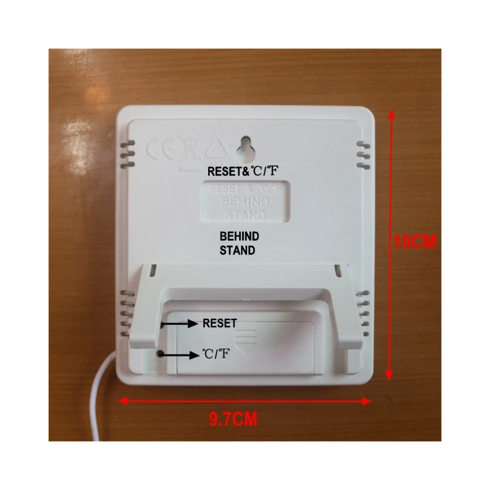 TERMOMETRO IGROMETRO DIGITALE TEMPERATURA UMIDITA' ORA DATA CASA HTC-2 CON SONDA