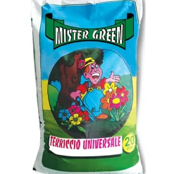 TERRICCIO UNIVERSALE MISTER GREEN 20 LITRI PER PIANTE FIORI BULBI TERRA ORTO
