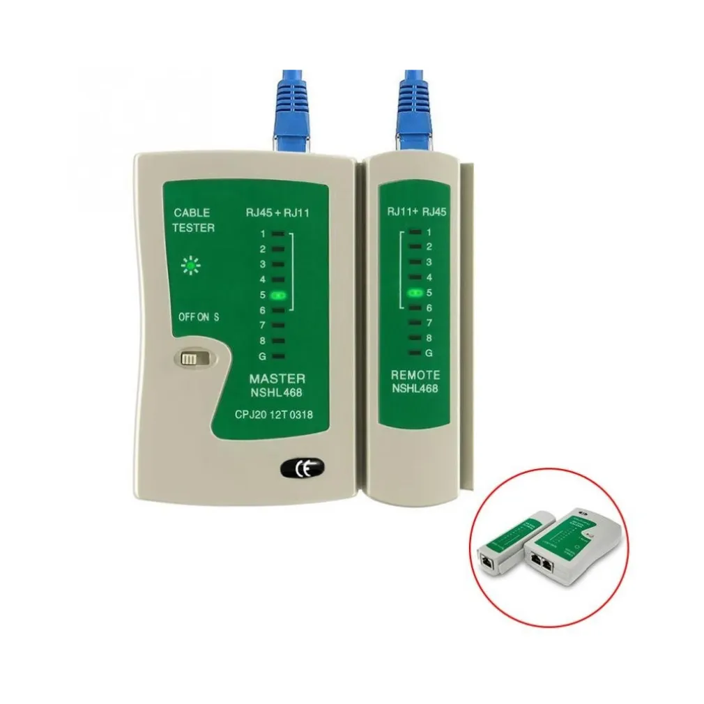 TESTER DI RETE CAVI LAN CON LED ETHERNET TELEFONICO RJ45 RJ11 SY - 468