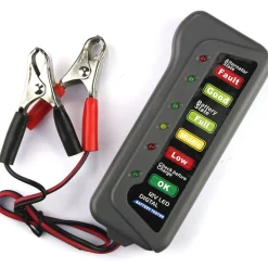 TESTER DIGITALE PER VERIFICA CONTROLLO BATTERIA ALTERNATORE AUTO MOTO 12V 6 LED