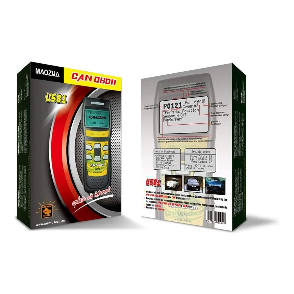 TESTER OBD2 II SCANNER LETTORE DI CODICI DIAGNOSTICA LA CENTRALINA AUTO COD.U581