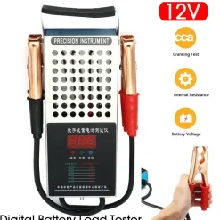 TESTER PORTATILE PER CONTROLLO BATTERIA AUTO MOTO DA 125 AMP A 6V E 12V CON CAVI