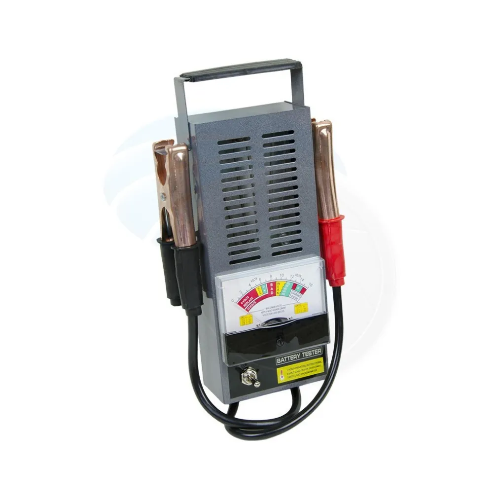 TESTER PORTATILE PER CONTROLLO BATTERIA AUTO MOTO DA 100 AMP A 6V E 12V CON CAVI