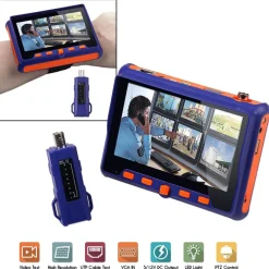 TESTER TELECAMERE VIDEOSORVEGLIANZA AHD HD CCTV VGA TVI UTP CVI CVBS MONITOR 5"