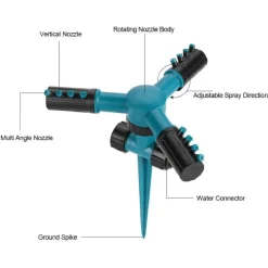 TESTINE SPRUZZATORE IRRIGATORE ROTANTE A 360° IRRIGAZIONE AUTOMATICA A 3 BRACCIA