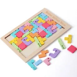 TETRIS ANIMALETTI PUZZLE CREATIVO CON ANIMALI LEGNO GIOCATTOLI EDUCATIVI BAMBINI