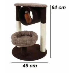 TIRAGRAFFI A 2 ALBERI PER GATTI ROBUSTO 2 BASI PER IL RIPOSO TUNNEL GIOCO GATTO