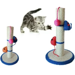 TIRAGRAFFI GIOCO CORDA COLONNA PALLINA ARTIGLI GATTO TIRA GRAFFI 42X24CM. MOD B