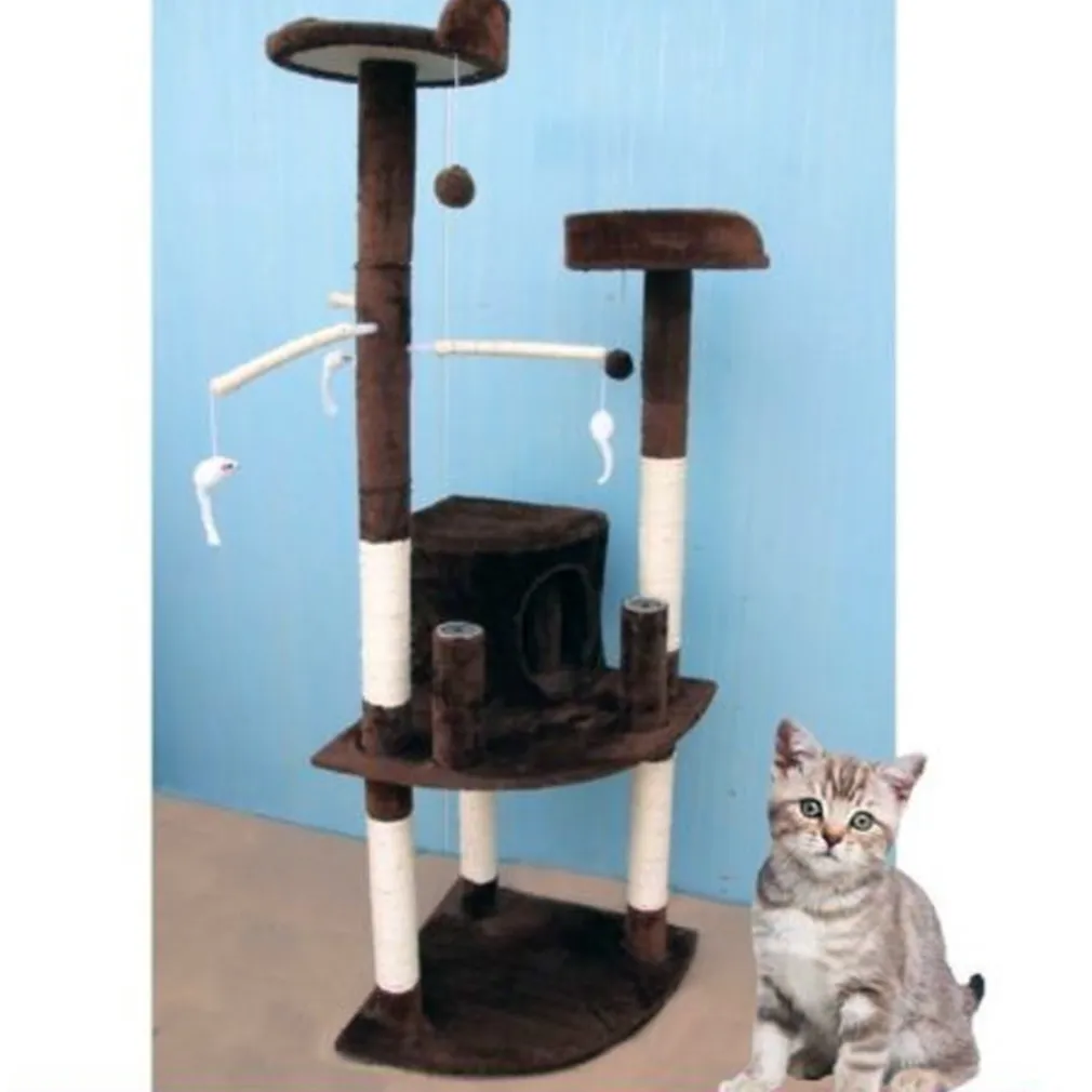 TIRAGRAFFI PER GATTI ALBERO PARCO GIOCHI TIRA GRAFFI A COLONNA GATTO H155 CM