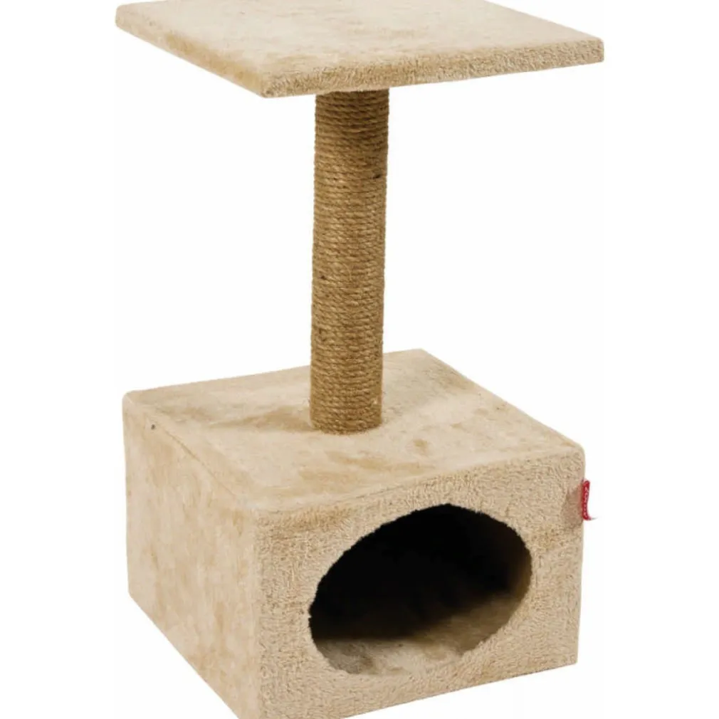 Tiragraffi per gatti con trochetto rivestito in canapa naturale