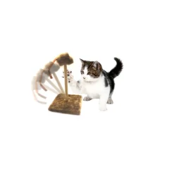 TIRAGRAFFI TIRA GRAFFI CON MOLLA TOPINO OSCILLANTE PELUCHE GIOCO PER GATTI GATTO