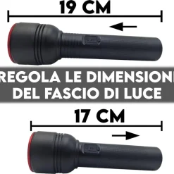 TORCIA A LED PROFESSIONALE RICARICABILE POTENTE LUCE ZOOM FINO A 500MT POWERBANK