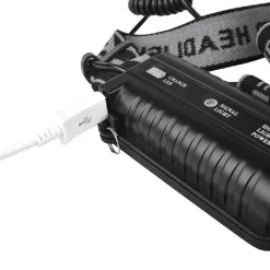 TORCIA FRONTALE 5 LED RICARICABILE 6 MODALITÀ DI ILLUMINAZIONE ESCURSIONI PESCA