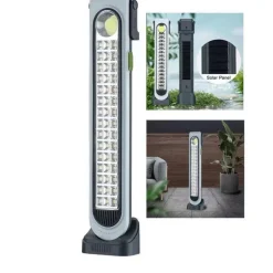 TORCIA LAMPADA DI EMERGENZA CON PANNELLO SOLARE 45LED LUCE BIANCA RICARICABILE