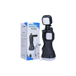 TORCIA LAMPADA EMERGENZA 26 LED SMD COB RICARICABILE PORTATILE PANNELLO SOLARE