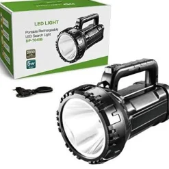 TORCIA LAMPADA FARO PORTATILE LED 5W BATTERIA LUCE EMERGENZA DOPPIA IMPUGNATURA