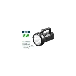 TORCIA LAMPADA FARO PORTATILE LED 5W BATTERIA LUCE EMERGENZA DOPPIA IMPUGNATURA