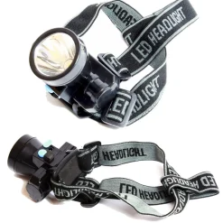 TORCIA LAMPADA FRONTALE A LED RICARICABILE ANTIPIOGGIA PESCA CACCIA CICLISMO