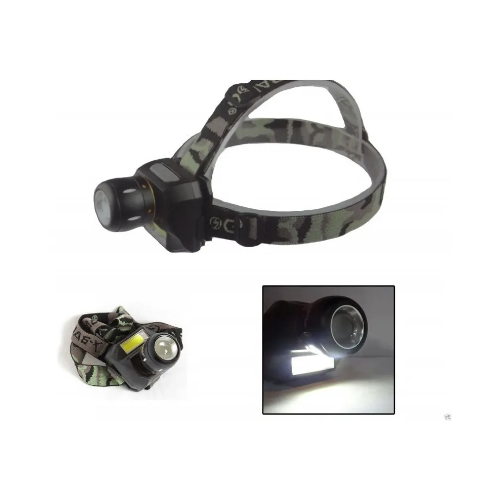 TORCIA LAMPADA FRONTALE A 2 LED CREE COB RICARICABILE 2 LUCI BL-6916A
