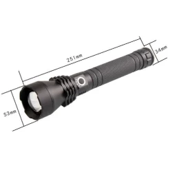 TORCIA LAMPADA LED CREE P50 RICARICABILE 2000 LUMEN 80000 W ZOOM DOPPIA BATTERIA