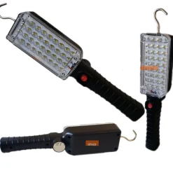 TORCIA LAMPADA PORTATILE GANCIO CALAMITATA 34 LED DA LAVORO RICARICABILE ZJ-859