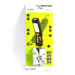 TORCIA LAMPADA PORTATILE RICARICABILE LED STRIP COB - BASE ORIENTABILE E GANCI