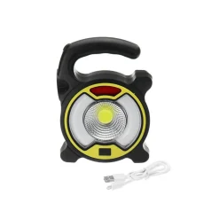 TORCIA LED COB EMERGENZA LUCE FARO DA LAVORO RICARICABILE CON PANNELLO SOLARE