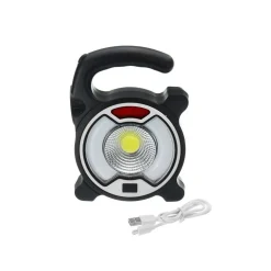 TORCIA LED COB EMERGENZA LUCE FARO DA LAVORO RICARICABILE CON PANNELLO SOLARE