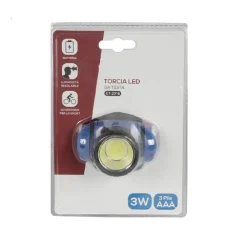 TORCIA LED COB FRONTALE TESTA 3W LUCE REGOLABILE ESCURSIONI PESCA GITE DT-2016