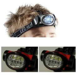 TORCIA LED FRONTALE DA TESTA LUCE LAMPADA RICARICABILE 6 LED CAMPING CACCIA