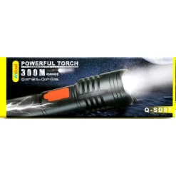 TORCIA LED USB RICARICABILE 30 WATT POTENTE GAMMA 300M DESIGN ELEGANTE Q-SD07