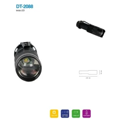 TORCIA LED XPE RICARICABILE LUCE REGOLABILE IP20 PER CAMPEGGI ESCURSIONI DT-2088