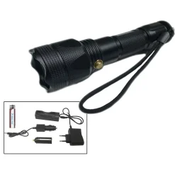 TORCIA SUBACQUEA A LED RICARICABILE IN ALLUMINIO CON BATTERIA DA 8800 MAH