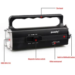 TORCIA SUBACQUEA SUB LED CREE XM-L2 IMPERMEABILE IPX-8 100 MT DISPLAY AUTONOMIA