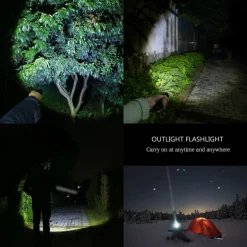 TORCIA TATTICA MILITARE A LED ULTRA LUMINOSA 1200 LMN IMPERMEABILE CON 5 MOD.